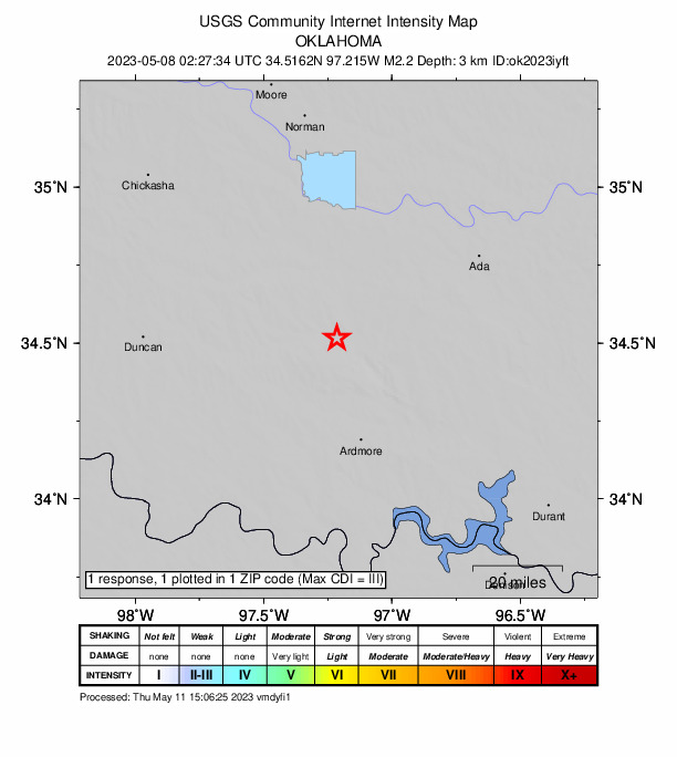 Did You Feel It? map: shaking reported by the public