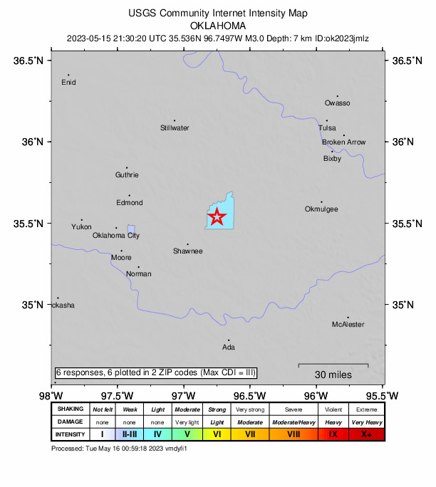 Did You Feel It? map: shaking reported by the public