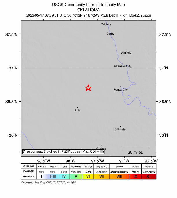 Did You Feel It? map: shaking reported by the public