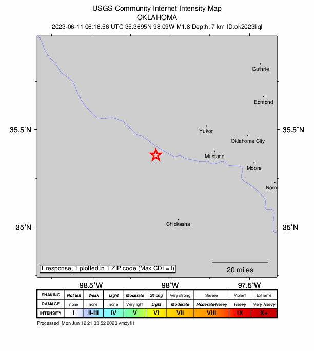 Did You Feel It? map: shaking reported by the public