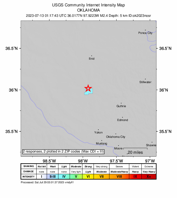Did You Feel It? map: shaking reported by the public