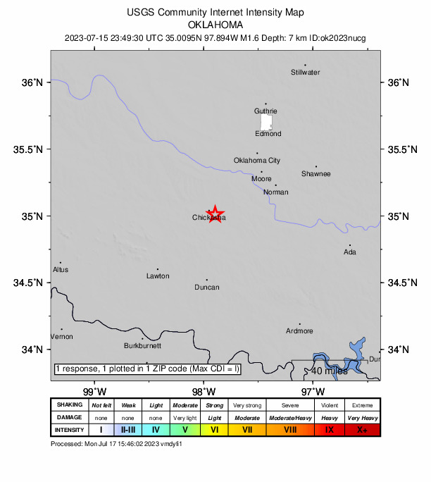 Did You Feel It? map: shaking reported by the public