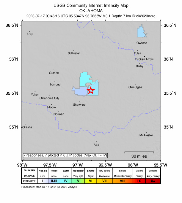 Did You Feel It? map: shaking reported by the public