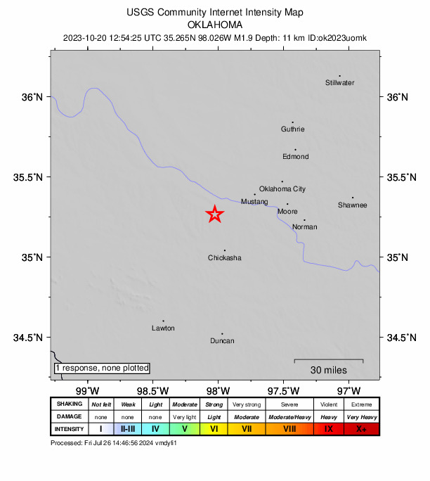 Did You Feel It? map: shaking reported by the public