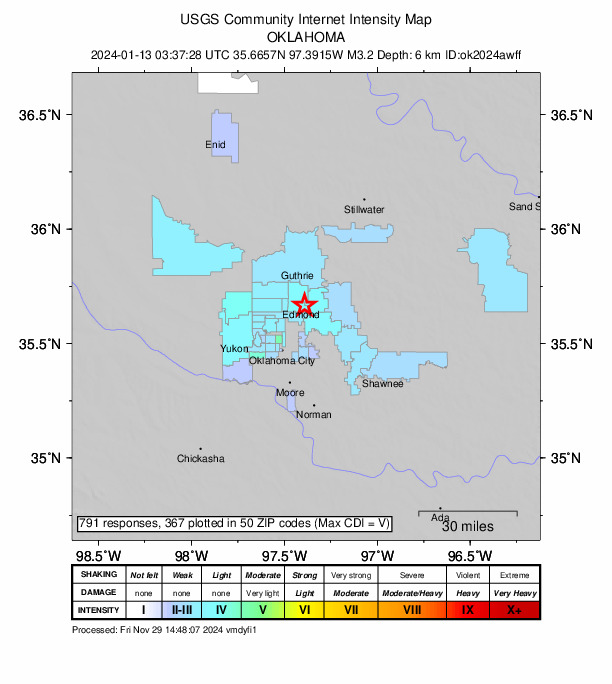 Did You Feel It? map: shaking reported by the public