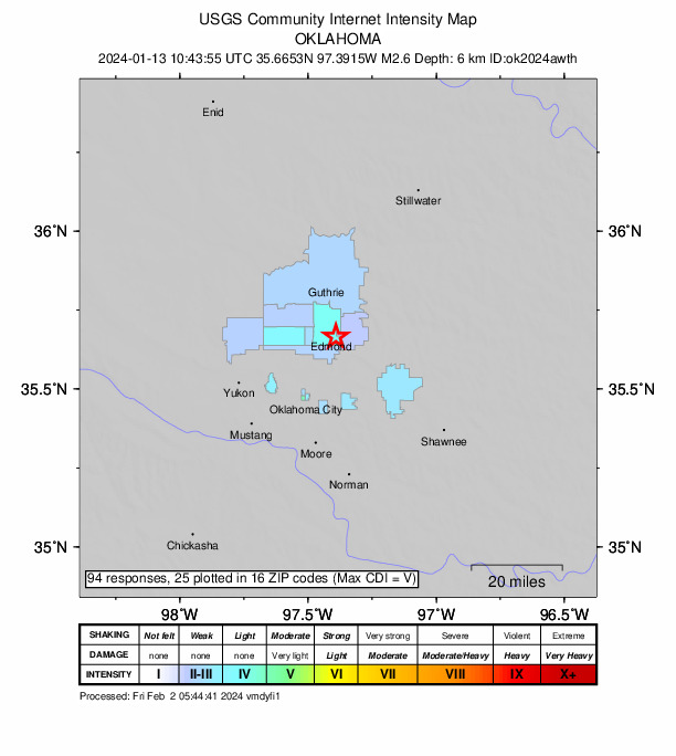 Did You Feel It? map: shaking reported by the public