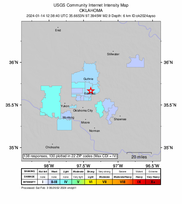 Did You Feel It? map: shaking reported by the public