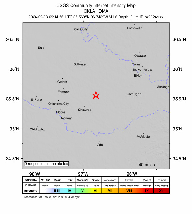 Did You Feel It? map: shaking reported by the public
