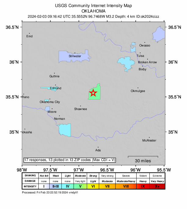Did You Feel It? map: shaking reported by the public