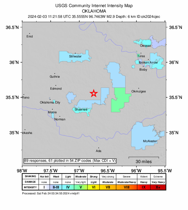 Did You Feel It? map: shaking reported by the public