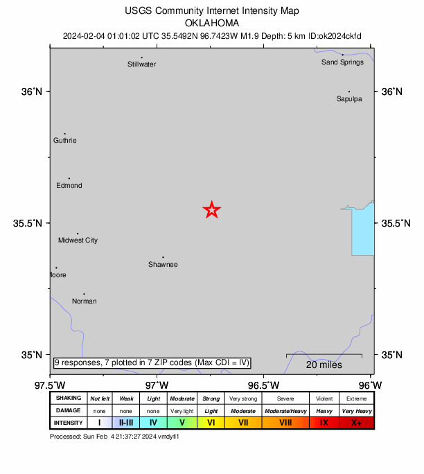 Did You Feel It? map: shaking reported by the public