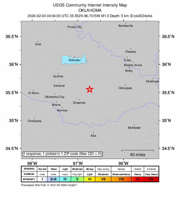 Did You Feel It? map: shaking reported by the public