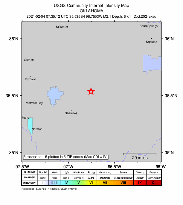 Did You Feel It? map: shaking reported by the public
