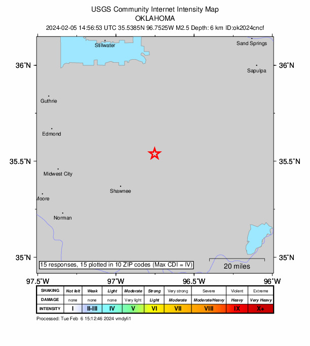Did You Feel It? map: shaking reported by the public