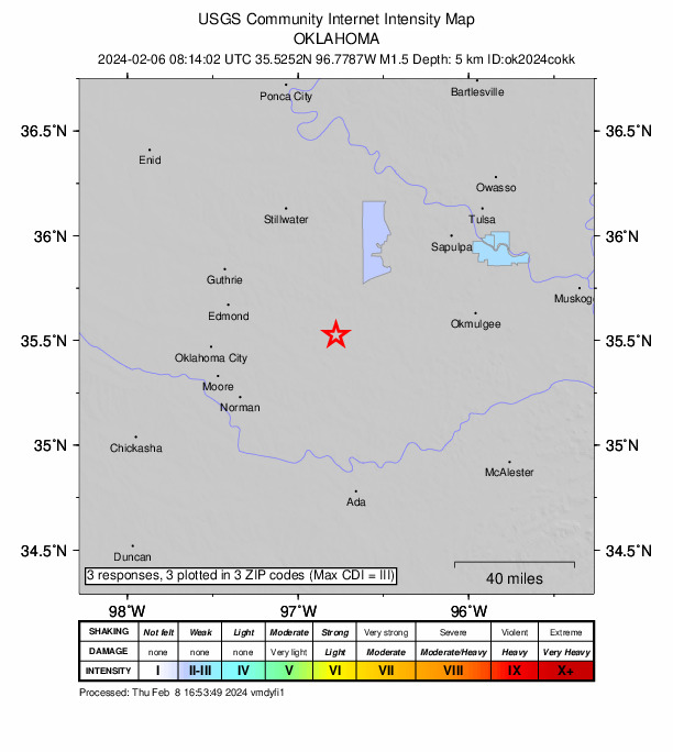 Did You Feel It? map: shaking reported by the public
