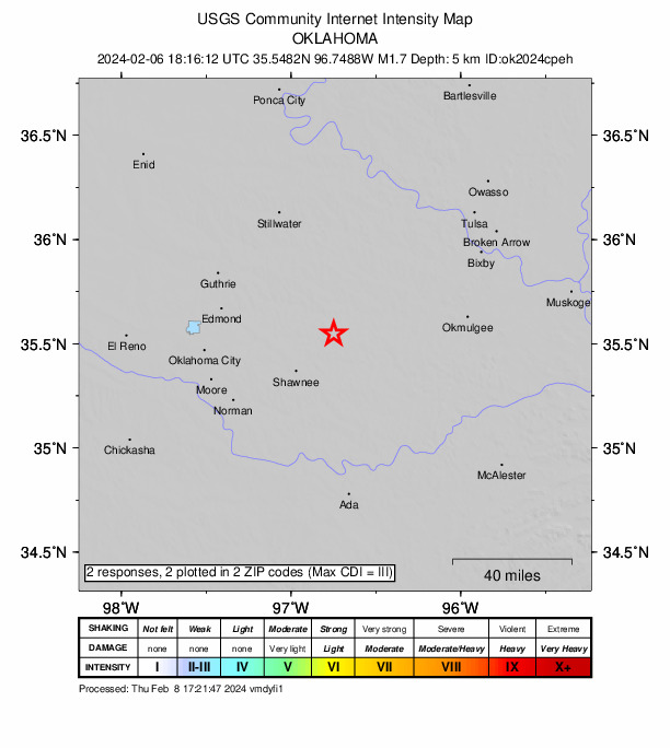 Did You Feel It? map: shaking reported by the public