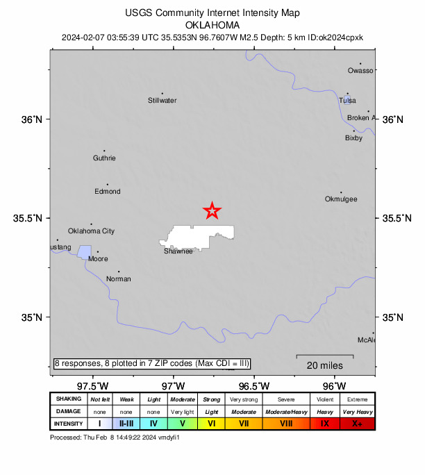 Did You Feel It? map: shaking reported by the public