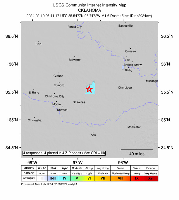 Did You Feel It? map: shaking reported by the public