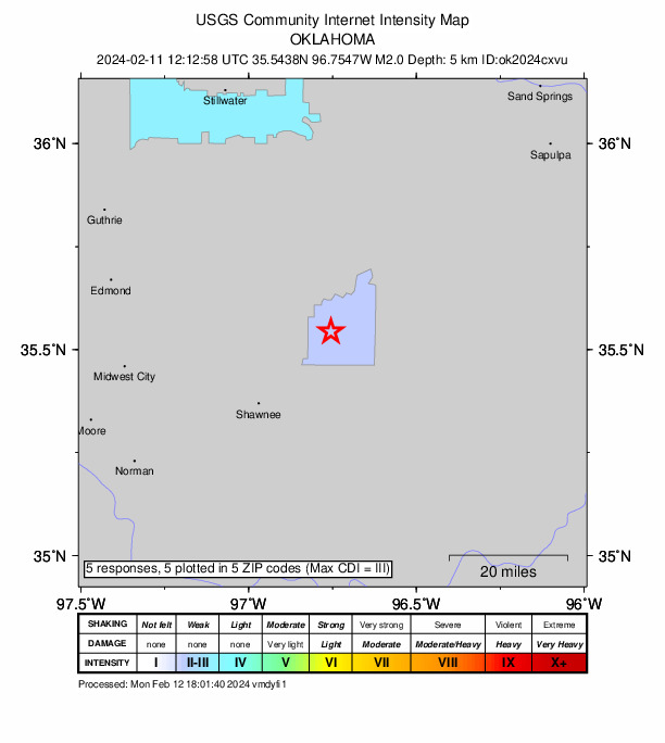 Did You Feel It? map: shaking reported by the public