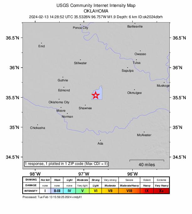 Did You Feel It? map: shaking reported by the public