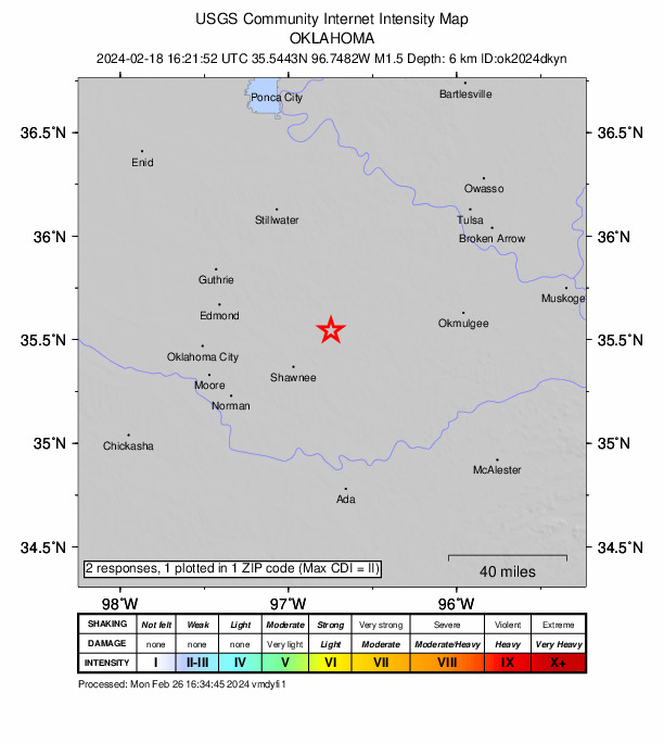 Did You Feel It? map: shaking reported by the public