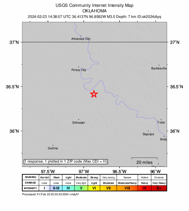 Did You Feel It? map: shaking reported by the public