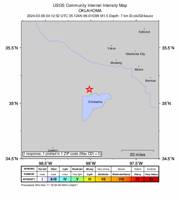Did You Feel It? map: shaking reported by the public