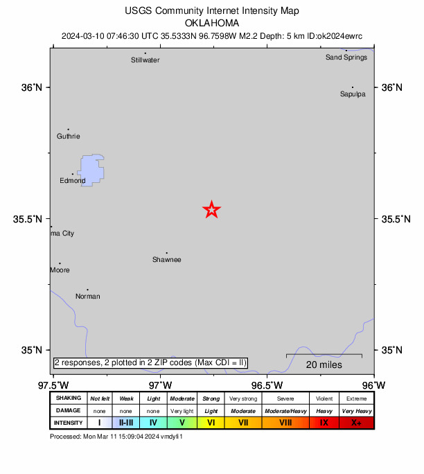 Did You Feel It? map: shaking reported by the public