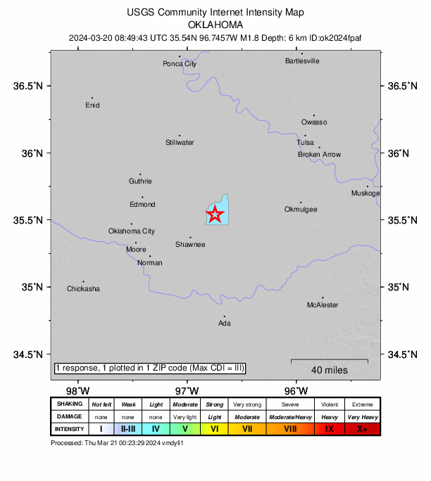 Did You Feel It? map: shaking reported by the public