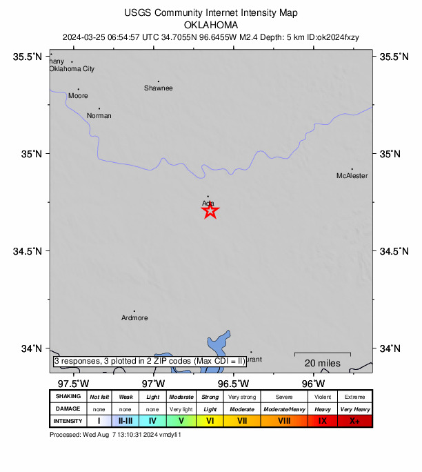 Did You Feel It? map: shaking reported by the public