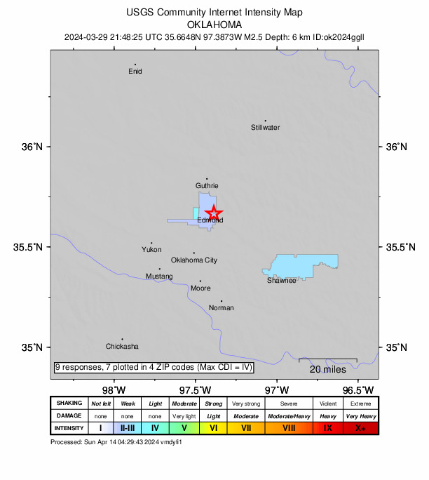 Did You Feel It? map: shaking reported by the public