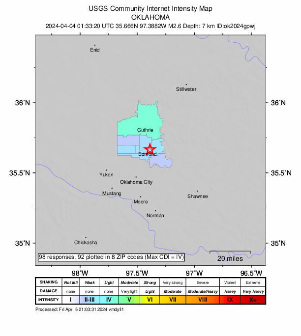 Did You Feel It? map: shaking reported by the public