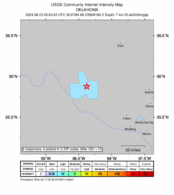 Did You Feel It? map: shaking reported by the public