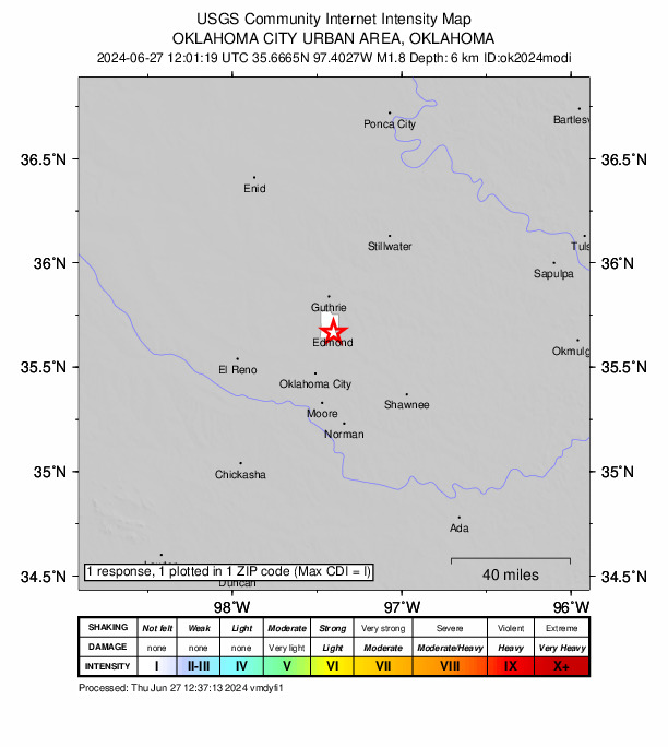 Did You Feel It? map: shaking reported by the public