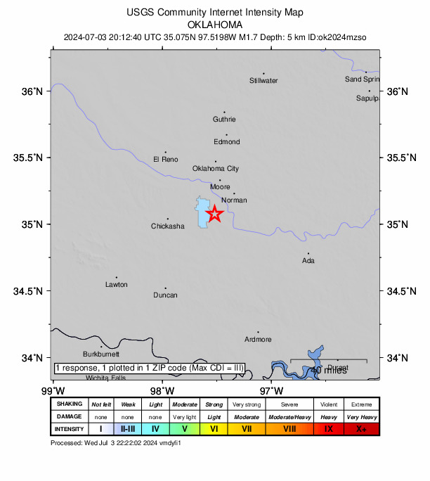 Did You Feel It? map: shaking reported by the public