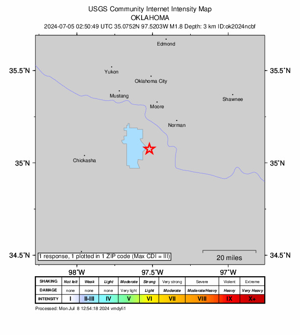 Did You Feel It? map: shaking reported by the public