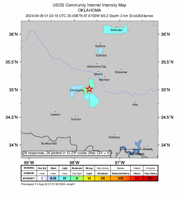 Did You Feel It? map: shaking reported by the public