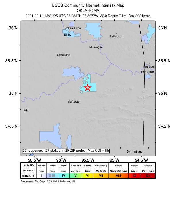 Did You Feel It? map: shaking reported by the public