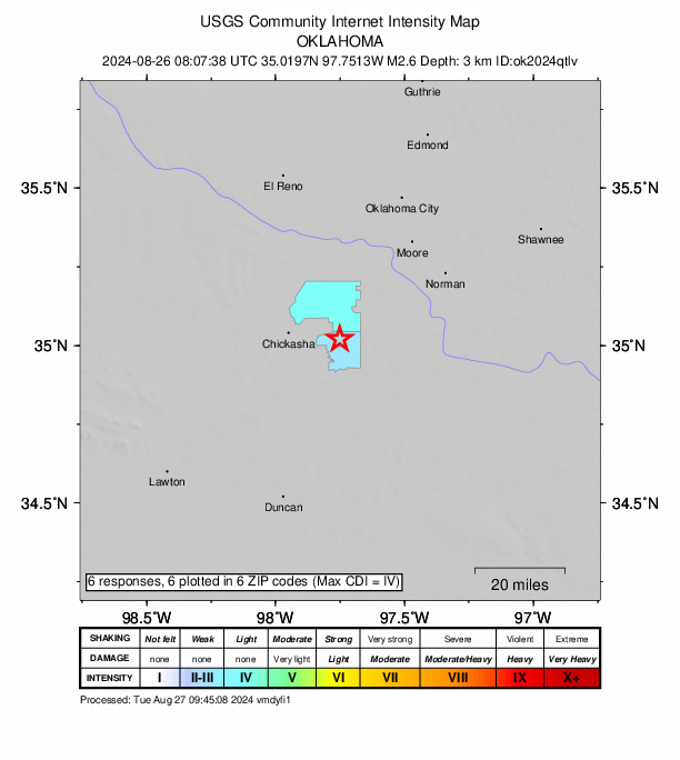 Did You Feel It? map: shaking reported by the public