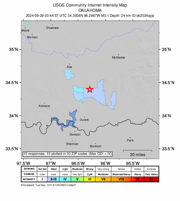 Did You Feel It? map: shaking reported by the public