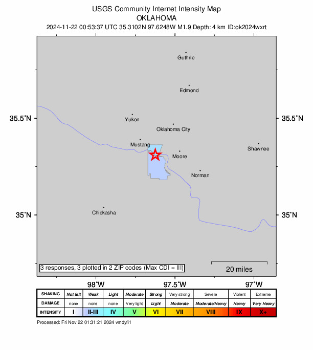 Did You Feel It? map: shaking reported by the public