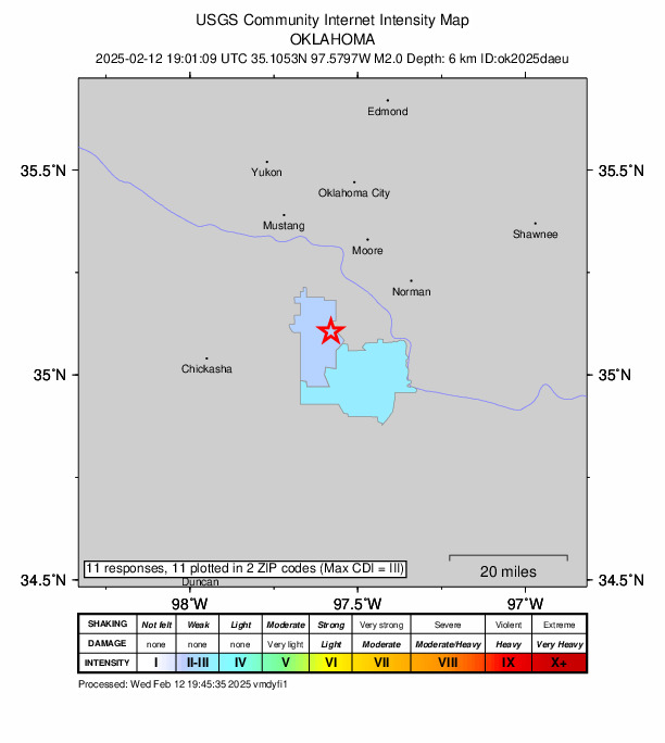 Did You Feel It? map: shaking reported by the public