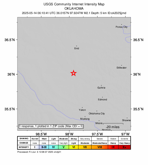 Did You Feel It? map: shaking reported by the public