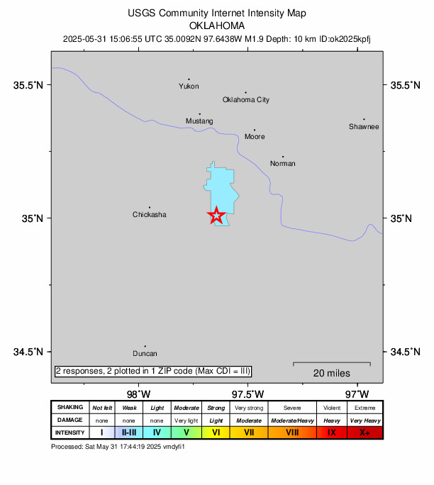 Did You Feel It? map: shaking reported by the public