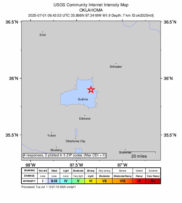 Did You Feel It? map: shaking reported by the public