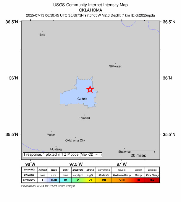 Did You Feel It? map: shaking reported by the public