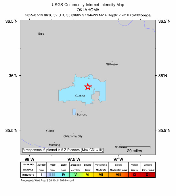 Did You Feel It? map: shaking reported by the public