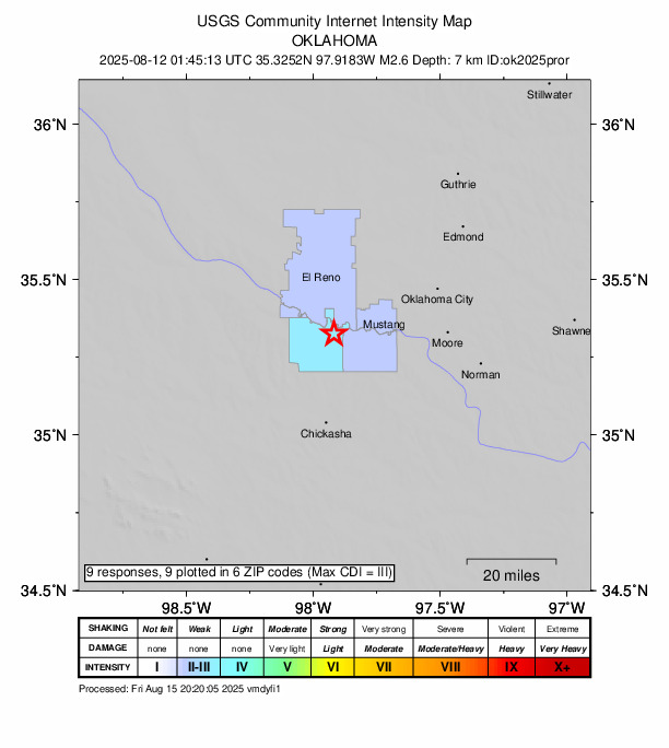 Did You Feel It? map: shaking reported by the public