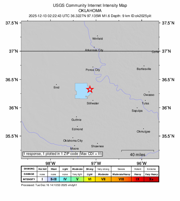 Did You Feel It? map: shaking reported by the public
