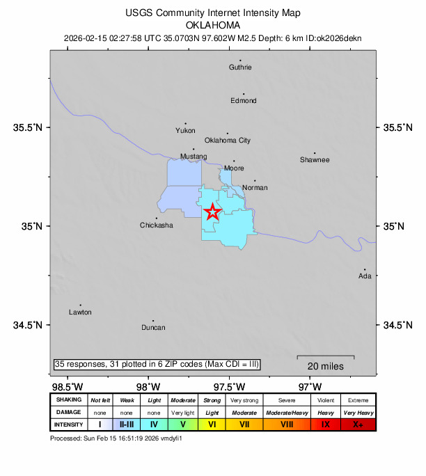 Did You Feel It? map: shaking reported by the public
